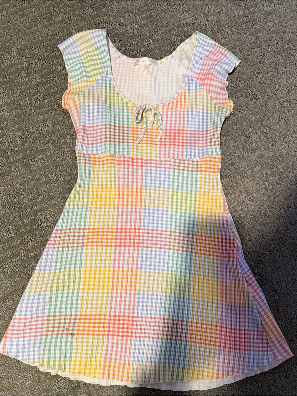 LoveShackFancy Zoie mini Dress Rainbow Gingham Coquette Dress
